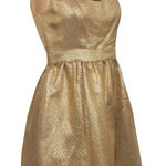 Shoshanna  - Gold Brocade Mini Dress W/ Green & Golden Sequins Size 4 Women’s Photo 0