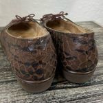 Salvatore Ferragamo  Brown Textured Reptile Print Leather Lace Slip On Shoes 6 Photo 3