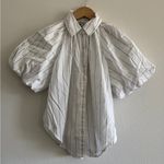 Madewell Shirred Bubble-Sleeve Button-Up Shirt in White, Size XXS Photo 5