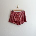 Blue Life Blue‎ Life | Sparkly Sequins Micro Mini Lined Shorts in Rainbow Red Sz Medium Photo 3