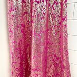 Aidan Mattox  Silk Metallic Formal Gown Pink Gold Women's Size 8 Photo 3