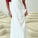 Princess Polly  “Summer Song” White Maxi Dress Puff Sleeve Corset Style NWOT Photo 0