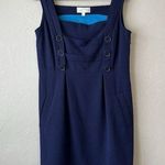 Moulinette Soeurs Anthropologie Dress Y2K Blue Nautical Fisherman Preppy 10 Overall Button Mini Photo 0