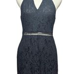 Francesca's Lace Cutout Mini Cocktail Dress Pearl Beaded Choker Black Large Photo 0