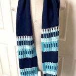 Talbots  blue stripe fair isle scarf NWT Photo 1