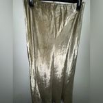 POLO RALPH LAUREN Flared Velvet Midi Skirt in desert 8 “slip style” Silver Photo 3