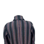 & Other Stories & Other Stories Coat Jacket Blanket Stripe Wool Blend Navy Blue Maroon Size US 2 Photo 8