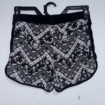 No Boundaries  Black and White Athletic Shorts with Chevron Pattern Photo 1