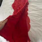 Oh Polly  Red Ruffle Dress Maxi Photo 4
