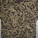 Chaus 14 Jacquard Short Sleeve Button Front Jacket Plus in Gold Black Photo 4