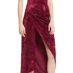 Saylor Cyndey Velvet Snake Midi Slit Dress in Wine Red NWT Size Large Photo 10