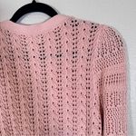 Wilfred  Pink Crochet Open Knit Cardigan Sweater Womens M Fall Coquette Delicate Photo 1