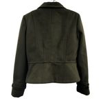 EXPRESS NEW  Moto Jacket Olive Green Zip Up Military Long Sleeve Coat Large Photo 1