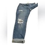 Old Navy  O.G. Straight‎ Leg High Rise Distressed Rolled Hem Cropped Jeans Sz 8 Photo 9