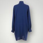 Babaton Reuben Navy Tie Neck Long Sleeve Shift Dress Size Small Photo 4