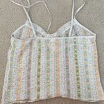 Multicolor Lace Striped Women's Top White Size M Photo 4