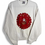 Jerzees White vintage embroidered Santa Claus crewneck sweatshirt by size large Photo 0