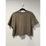 Nuuds Cropped Boxy Tee Shirt Womens Large Green 100% Cotton Minimal Lagenlook Photo 1