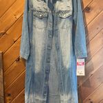 Especially yours studded pearl accent denim duster NWT Blue Size M Photo 2