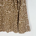 Maurice's Brown & White Speckled Dot Print Flare Sleeve Tie Front V-Neck Blouse S Photo 10