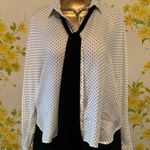 ZARA trafaluc Tie neck polka dot button front blouse size S Photo 1