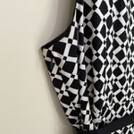 Lane Bryant Faux Wrap Sleeveless Dress Black White Belted Fit & Flare ~ Size 22 Photo 8