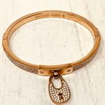 Michael Kors  rose gold tone CZ padlock bangle bracelet Photo 1
