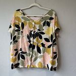 Rachel Zoe Linen Top Floral Costal Resort Vacation Beach Lagenlook Tropical Art Wear Boho M Photo 1
