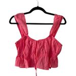 NWT CIAO LUCIA Ruffled Cropped Top Pink Sz L Size L Photo 2