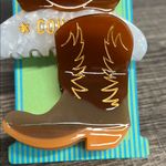 Piper K | Cowboy Boot Hair Clips Brown Photo 1