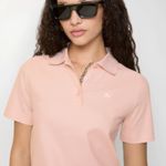 Burberry  Light Pink Polo Shirt – Classic Check Collar - Size - Small Photo 0