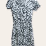 Old Navy NWT Gray Leopard-Print Waist-Defined Slub-Knit Mini T-Shirt Dress Photo 0