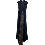 Mac Duggal Evening Black/Nude Lace Open Back High Neck Cap Sleeve Gown Photo 12