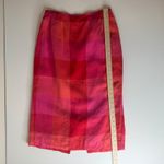 Talbots VTG‎  Womens 100% Linen Midi Skirt Sz 10 Pink Plaid Preppy Modest Teacher Photo 7