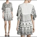 Parker Beth Eyelet Shift Dress Embroidered Mini Black White Size Small Scalloped Photo 1