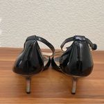 Coach Hellena Black Soft Patent Leather T-strap Kitten Heels Sandals Size 7.5B Photo 3