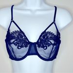 Victoria's Secret Victorias‎ Secret Navy Blue Unlined Dragon Lace Balconette Bra Size 34 C NWT Photo 3