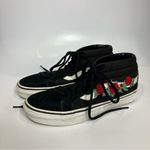 Vans  Sk8 mid high top sneakers rose thorns embroidered black red women’s‎ size 8 Photo 2