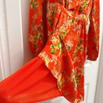 Forever 21 Bird with flower orange dress with neck bow tie Photo 5