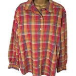 Vtg 90s 00s Allison & Co Oversized Plaid Button Up Shirt Long Sleeve Collared L Red Size L Photo 0