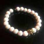 Anthropologie Marble Bead Bracelet With Elephant Charm Photo 0