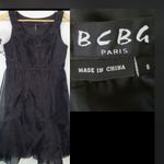 BCBG Paris beaded black tulle rosettes cocktail dress Photo 1