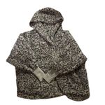 Katydid Women’s One Size Black Animal Print Teddy Bear Fleece Hooded Jacket Photo 0