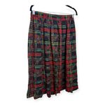 Vintage Lee David Floral Plaid Midi Skirt Holiday Tartan Dark Academia 14 Red Photo 1