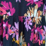 Pioneer Woman V Neck Jersey Tiered Dark Romantic Cottagecore Dress Medium Black Photo 3