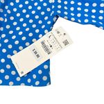 ZARA  Trafaluc Blue White Polka Dot Crop Top Long Sleeve Blouse size L NEW Tags Photo 10