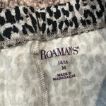 Roaman's Women's Cheetah Animal Print Leggings Stretchy Plus Size 14/16 M Black Photo 2