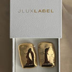 Gold JLUXLABEL Logo Earrings Photo 0
