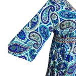Trina Turk Provence Paisley Keyhole Back Quarter Sleeve Tassel Cover Up Medium Photo 5