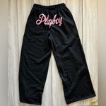 Missguided  x Playboy High Waist Wide Leg Sweatpants Black Large NWT IN PKG Photo 3
